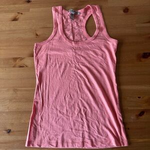 Y2K racer back tank top with cut out detail